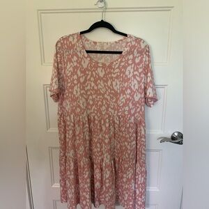 Cute, comfy pink and white dress